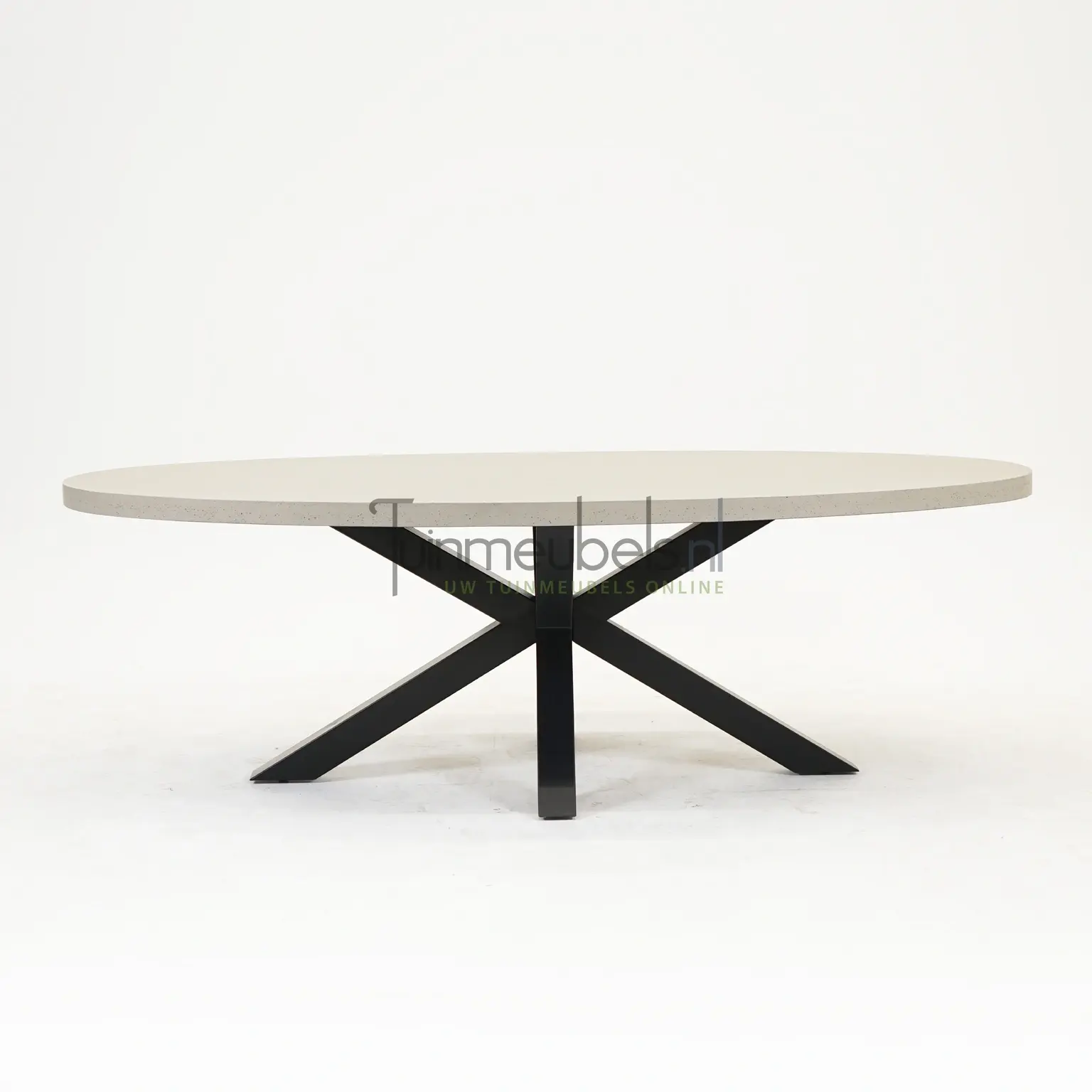 Brumby ovale tafel 240 x 115cm met metalen onderstel zwart Top Merken Winkel